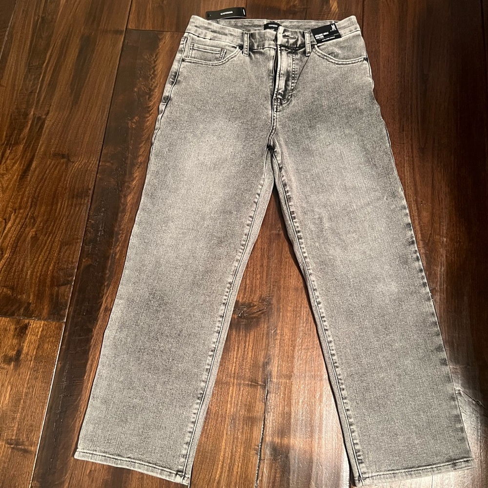 Express Gray Ankle & Cropped Jeans